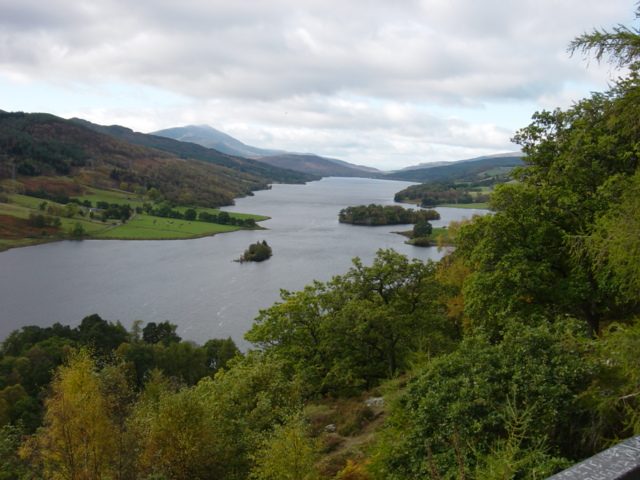 The view west along Loch Tummel from Queen's View in Highland Perthshire
