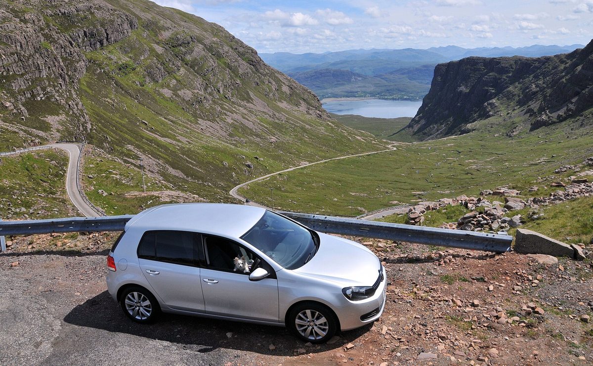 The hairpin bends of the Bealach na Ba road at Applecross