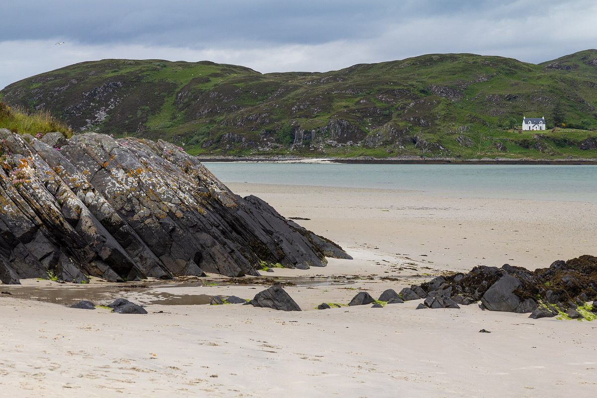 White sand and clear water at Morar on the A830 between Arisaig and Mallaig