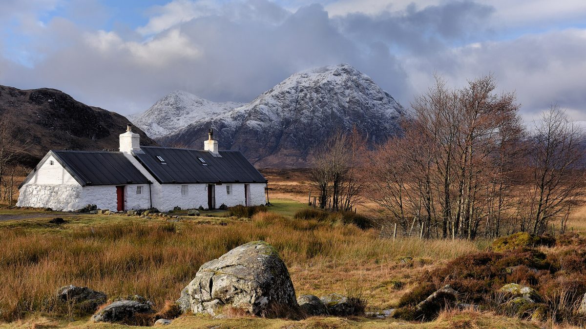 The empty expanse of Rannoch Moor, one of the darkest roadside spots on the Scottish mainland