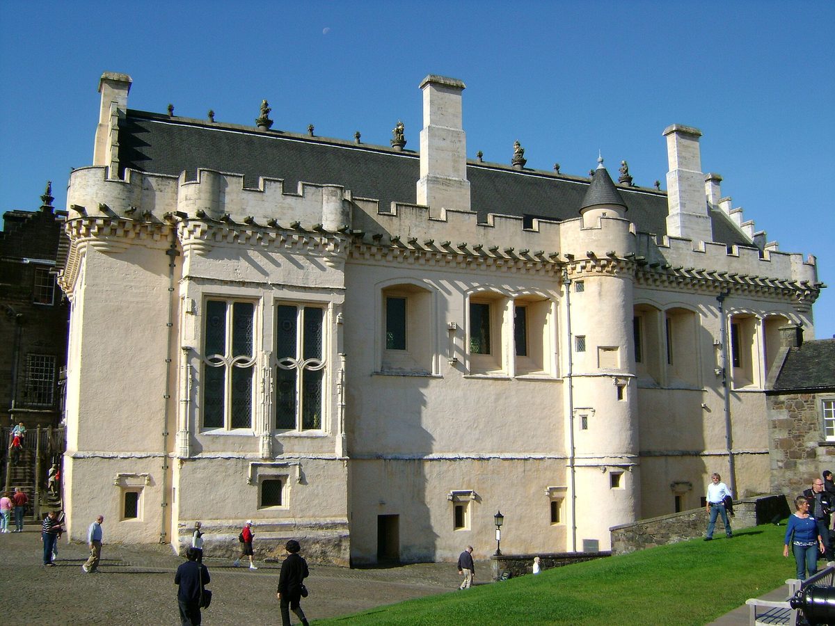 The Great Hall at Stirling Castle in its royal gold limewash