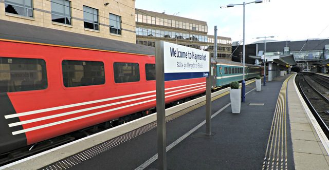 Haymarket station in Edinburgh's West End, the second mainline arrival point in the city