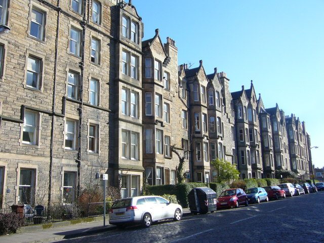 Victorian tenement flats in Marchmont, Edinburgh, typical of the city's stair-access accommodation