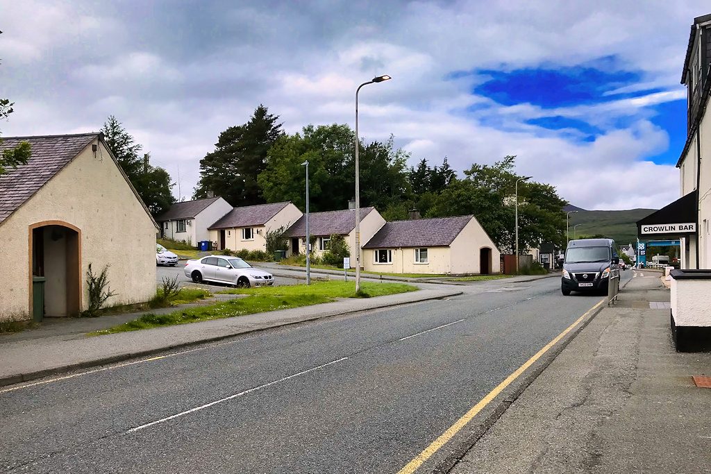 The main street through Broadford, Skye's second village and its most practical base