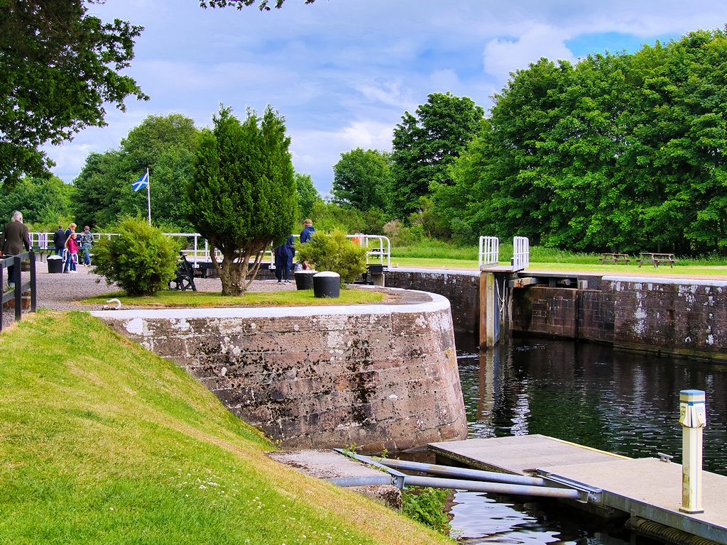 Dochgarroch Lock on the Caledonian Canal, one of the Jacobite Loch Ness cruise departure points