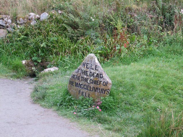 The Well of the Dead stone on Culloden Moor, where the MacGillivray chief fell
