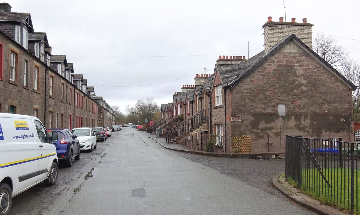The main street of Deanston, the mill village beside Doune