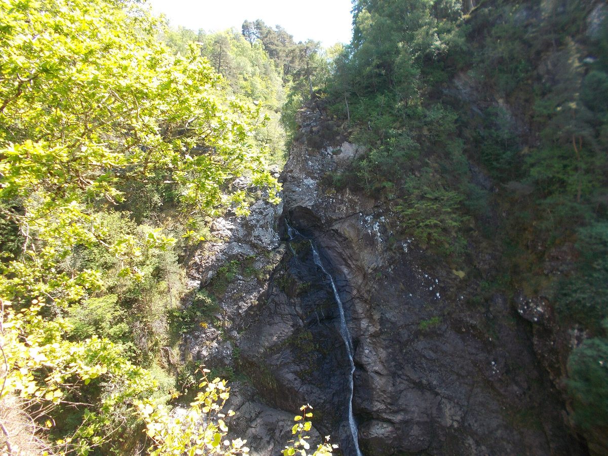 The Falls of Foyers dropping through a wooded gorge on the south side of Loch Ness
